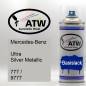 Preview: Mercedes-Benz, Ultra Silver Metallic, 777 / 9777: 400ml Sprühdose, von ATW Autoteile West.